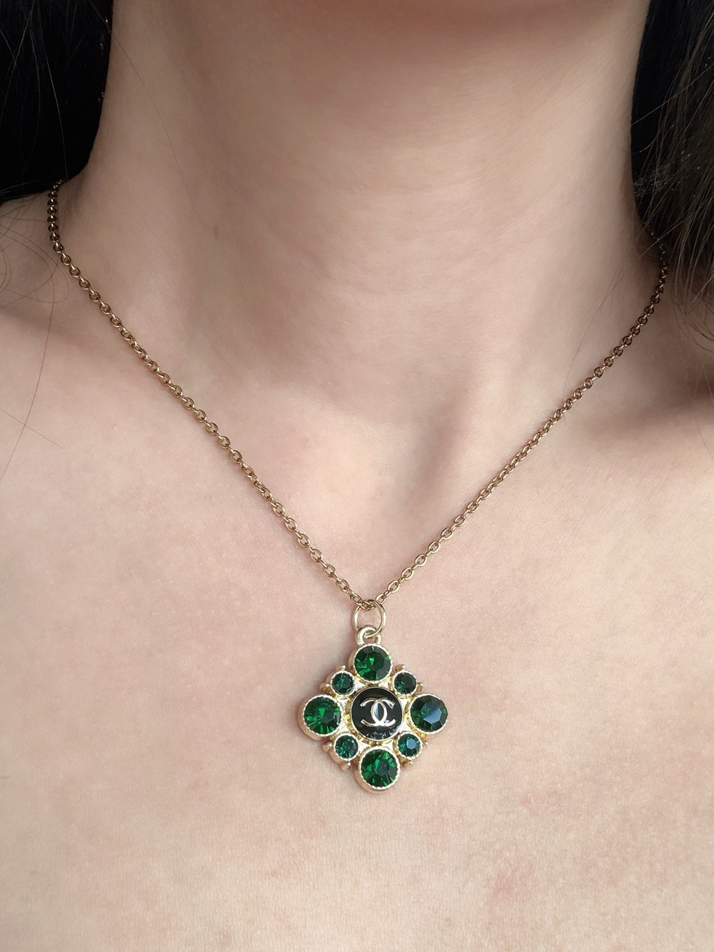 ✨ Vintage ONLY 1! CHANEL Diamond Shape Upcycled Necklace: BOGO Sale! ✨